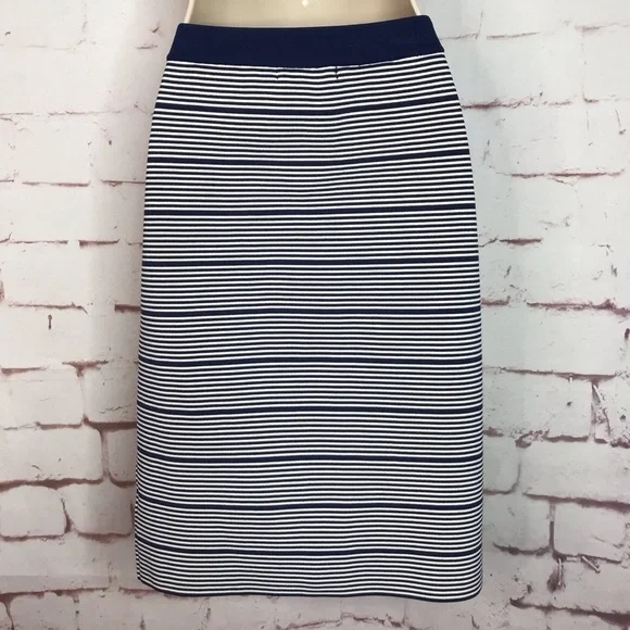 ROMEO + JULIET COUTURE Knit Navy & White Horizontal Stripes Pencil Skirt Size M - Picture 9 of 15